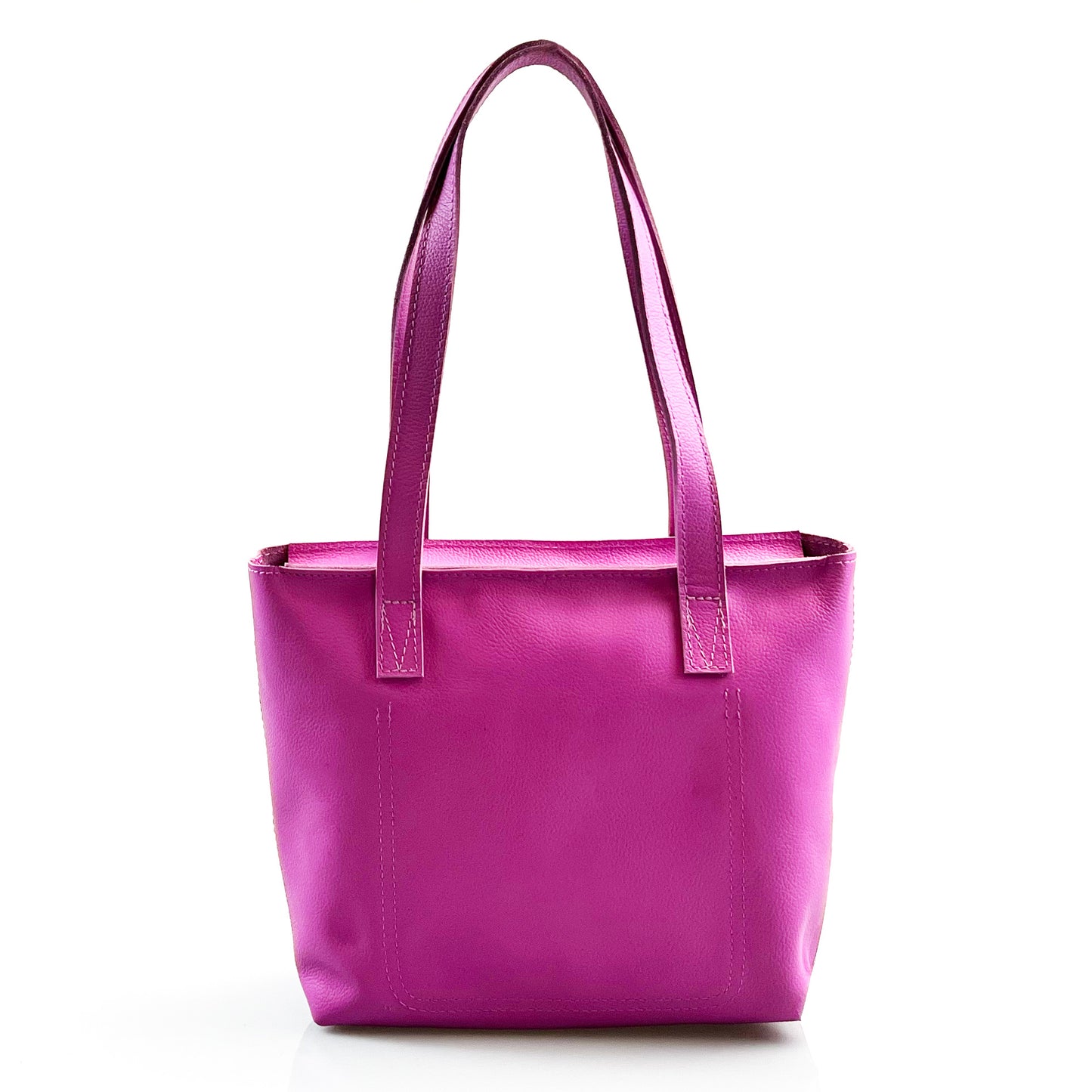 Milly Unlined Midi Leather Tote with Zip