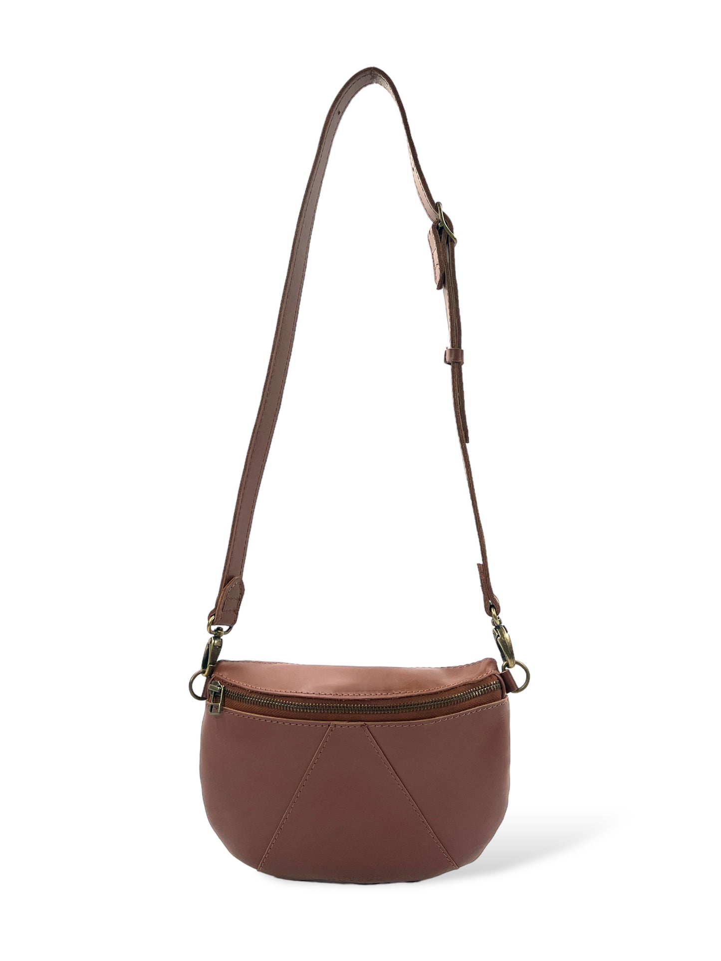 Ruby Classic leather adjustable moon-bag crossbody