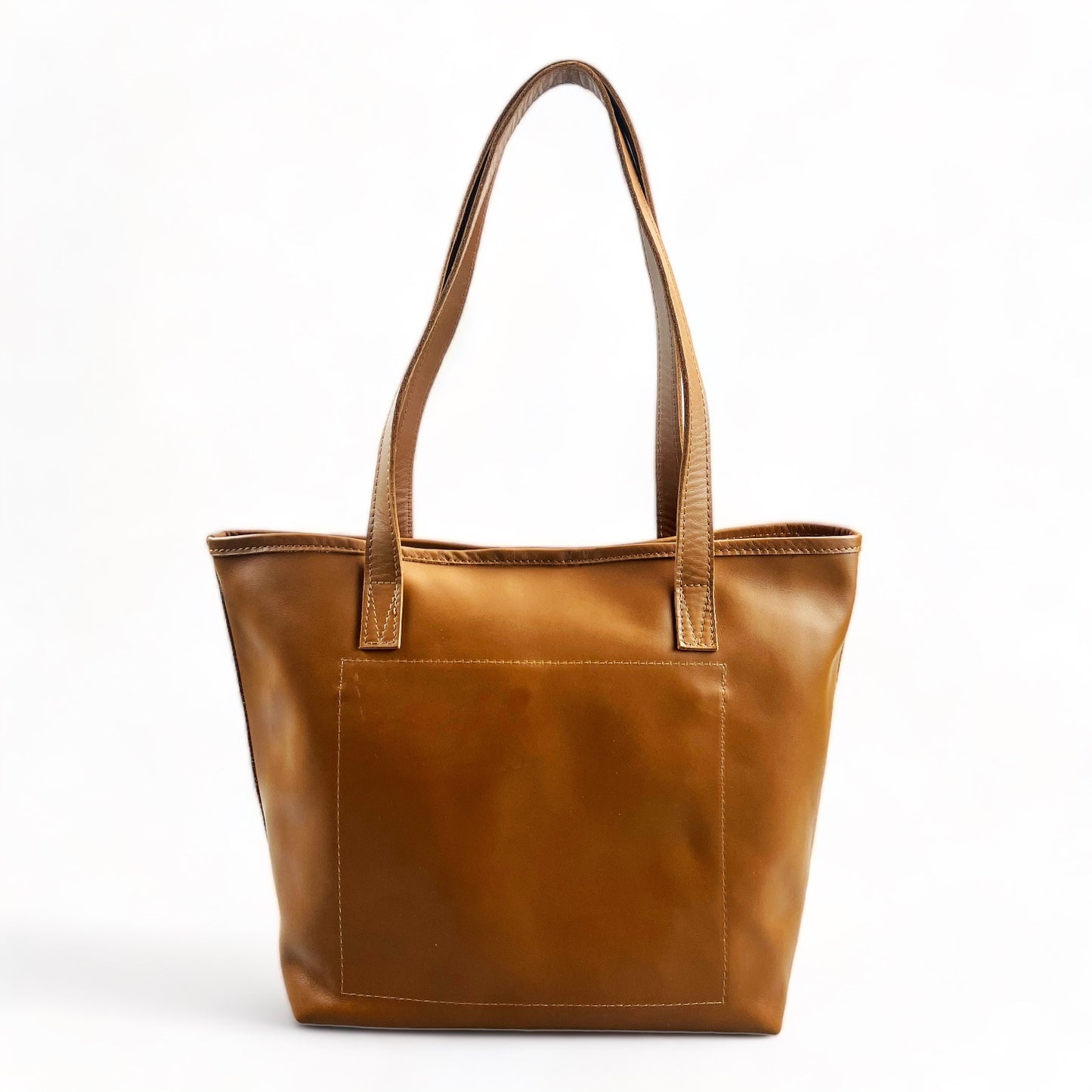 Selena unlined Leather Open Top Tote