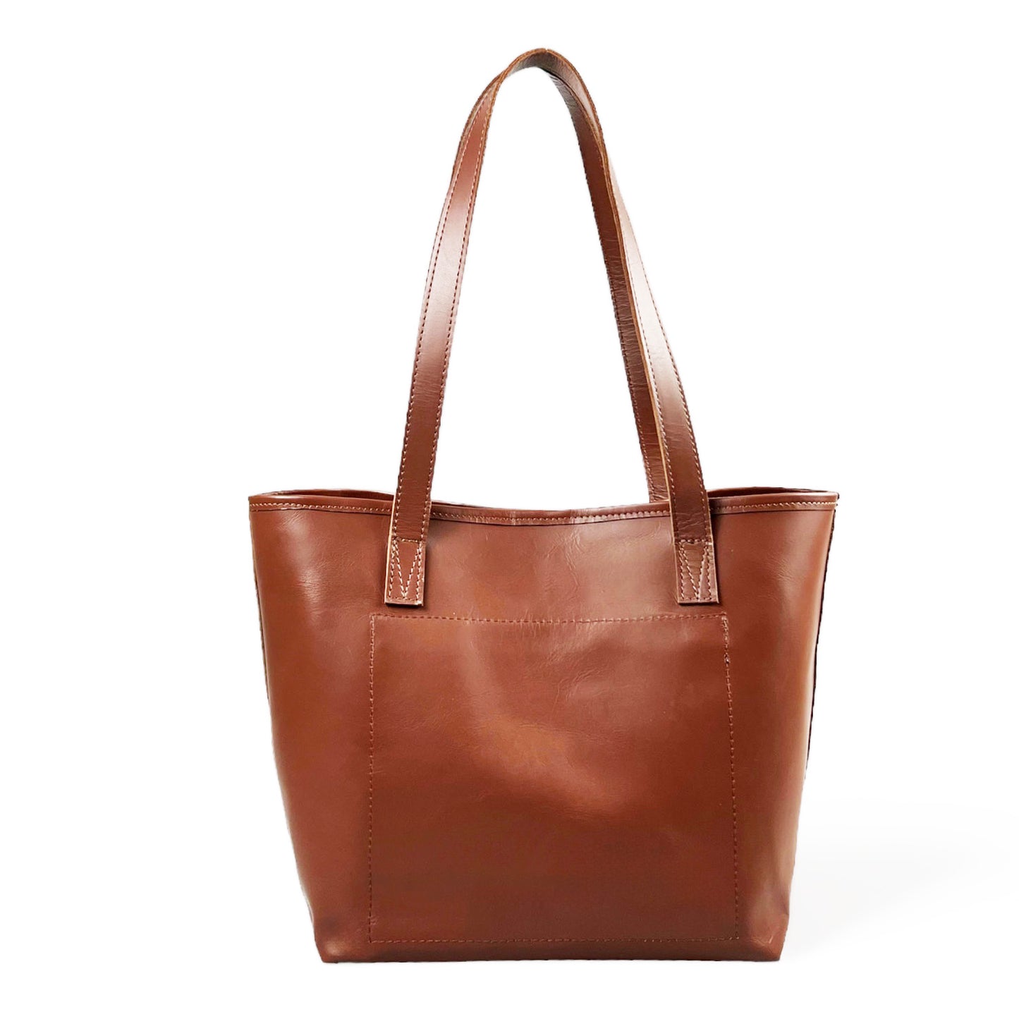 Selena unlined Leather Open Top Tote