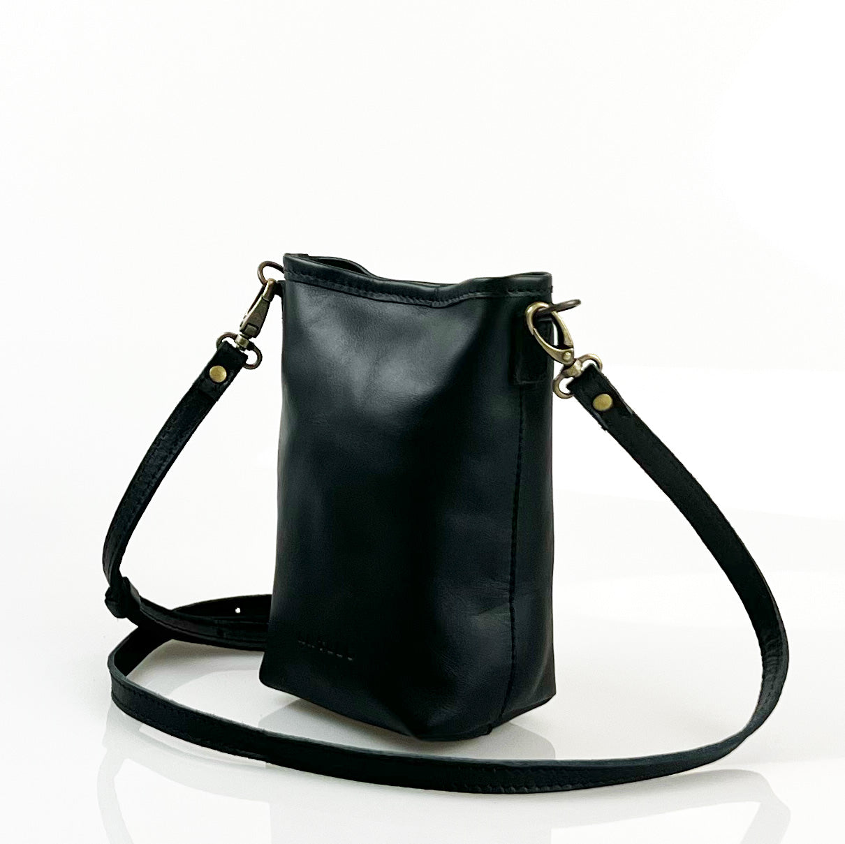 Suede Mini Bucket Leather Phone Crossbody
