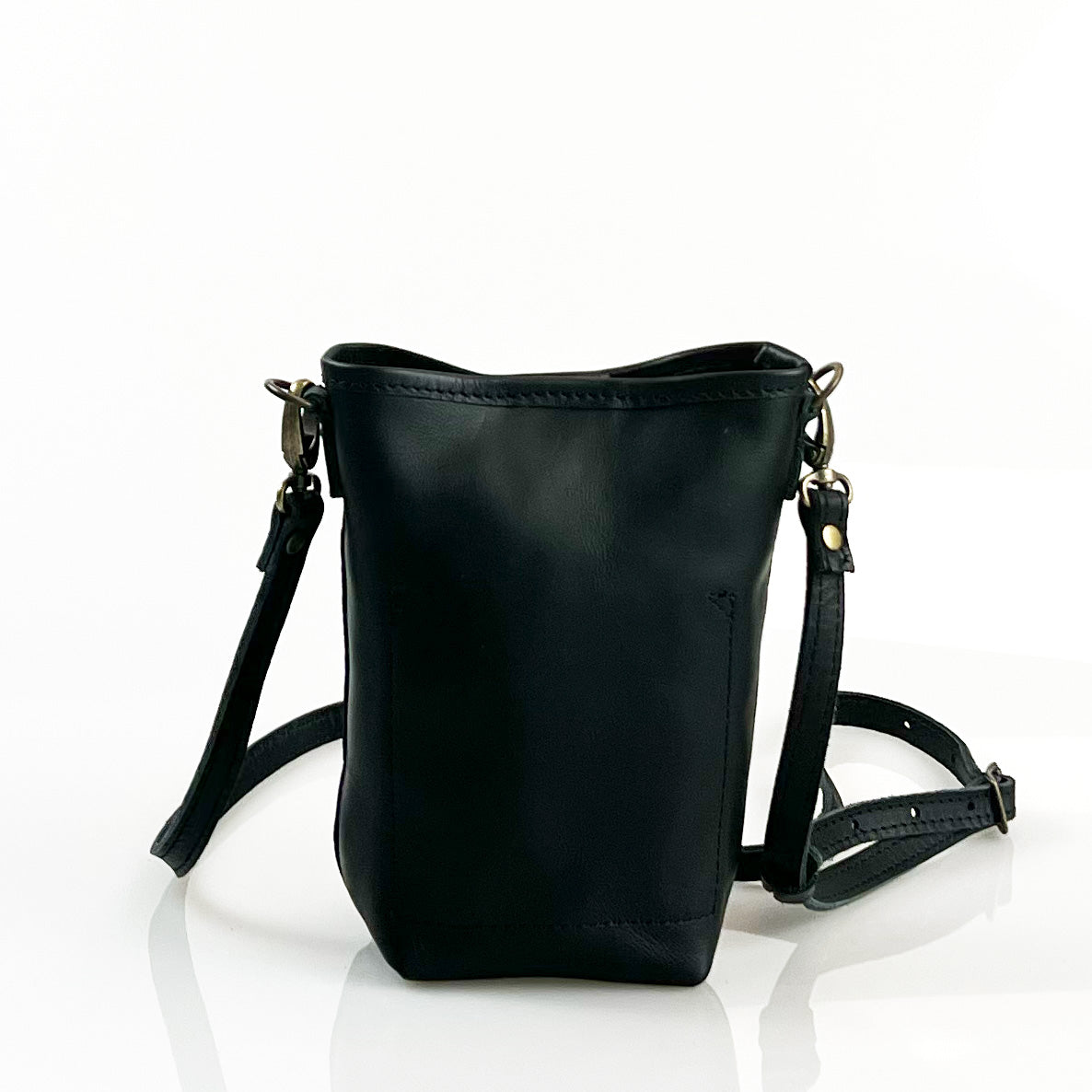 Suede Mini Bucket Leather Phone Crossbody
