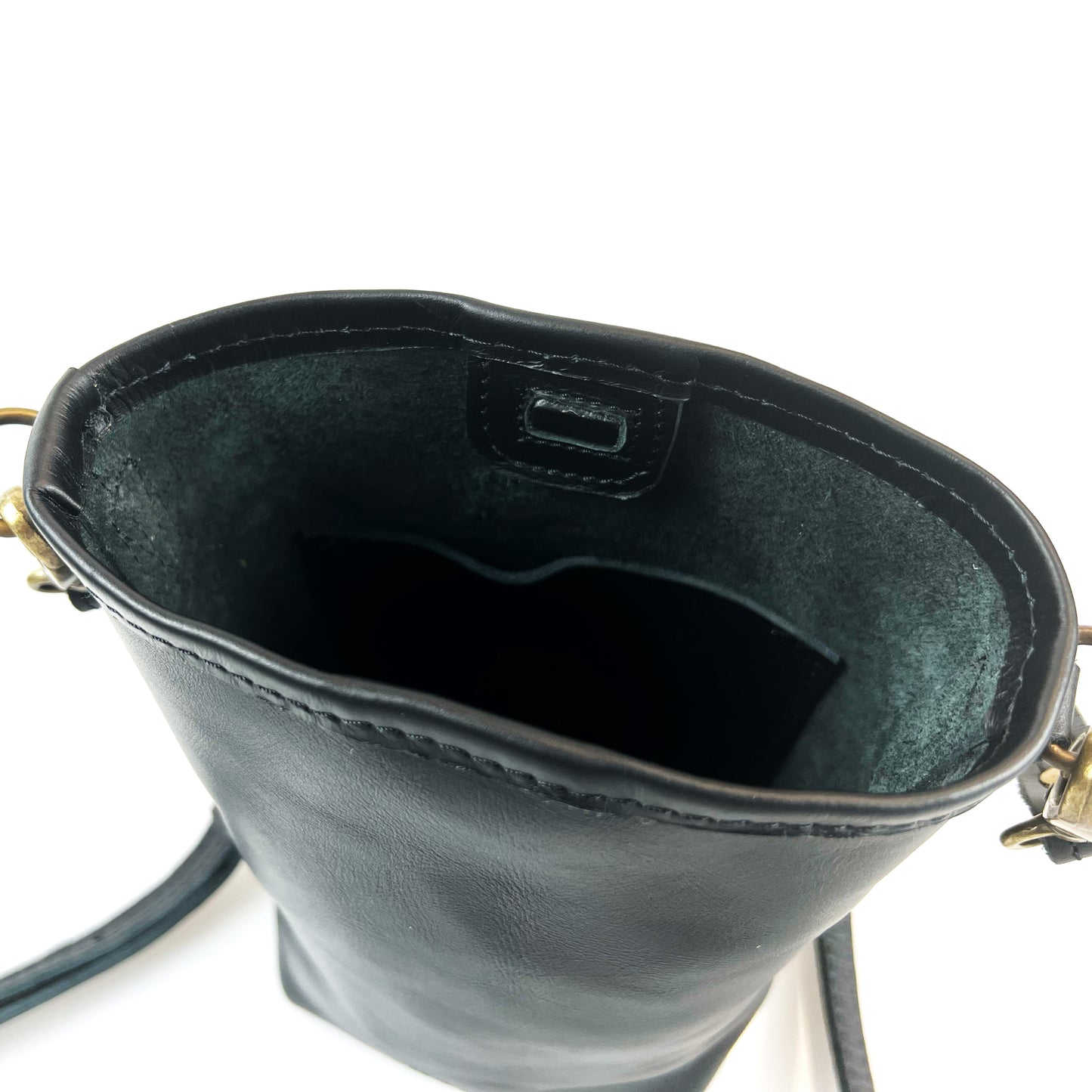 Suede Mini Bucket Leather Phone Crossbody