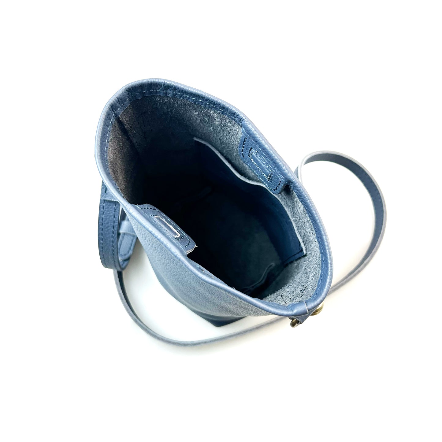Suede Mini Bucket Leather Phone Crossbody