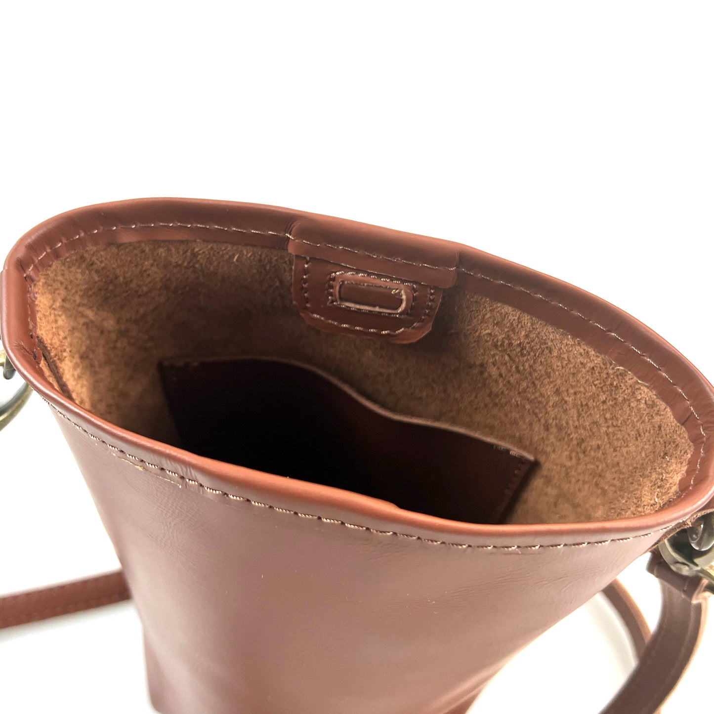 Suede Mini Bucket Leather Phone Crossbody