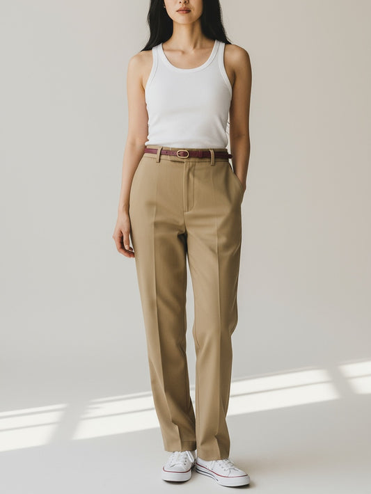Oval Skinny Sis Leather Boyfriend Jeans Belt - MINOR FLAW