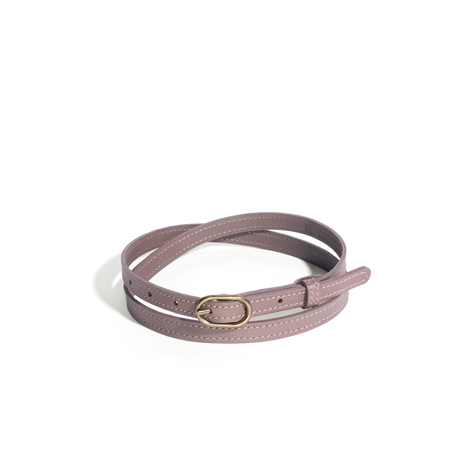 Oval Skinny Sis Leather Boyfriend Jeans Belt - MINOR FLAW