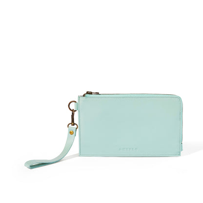 Perry Voyager Leather Travel Wallet - MINOR FLAW Turquoise Mint