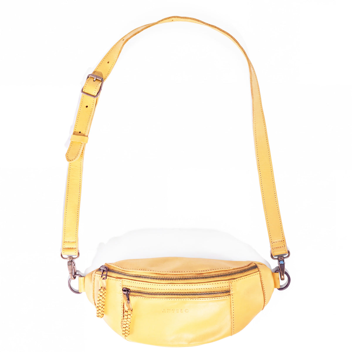 River adjustable leather moon-bag