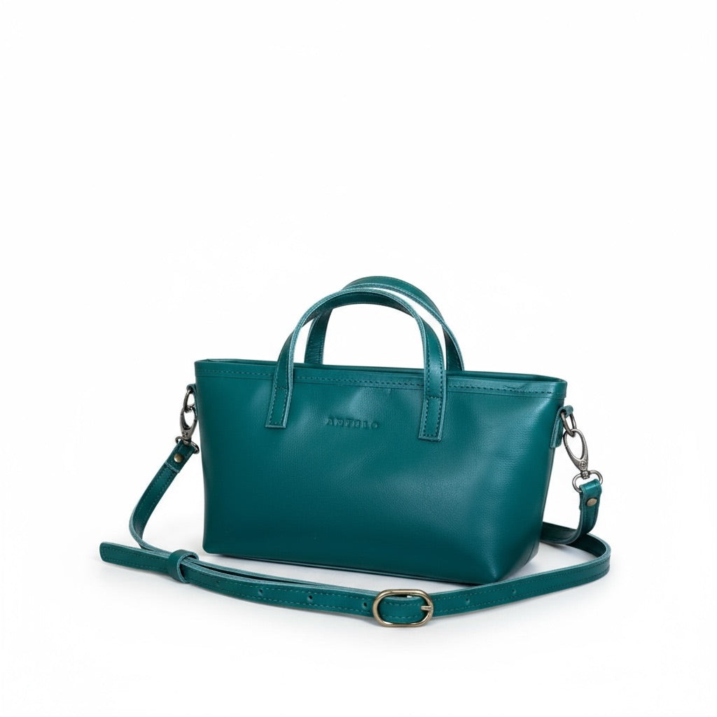 Zeta Mini leather crossbody tote