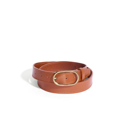 Oval Big Sis Leather Boyfriend Jeans Belt - MINOR FLAW