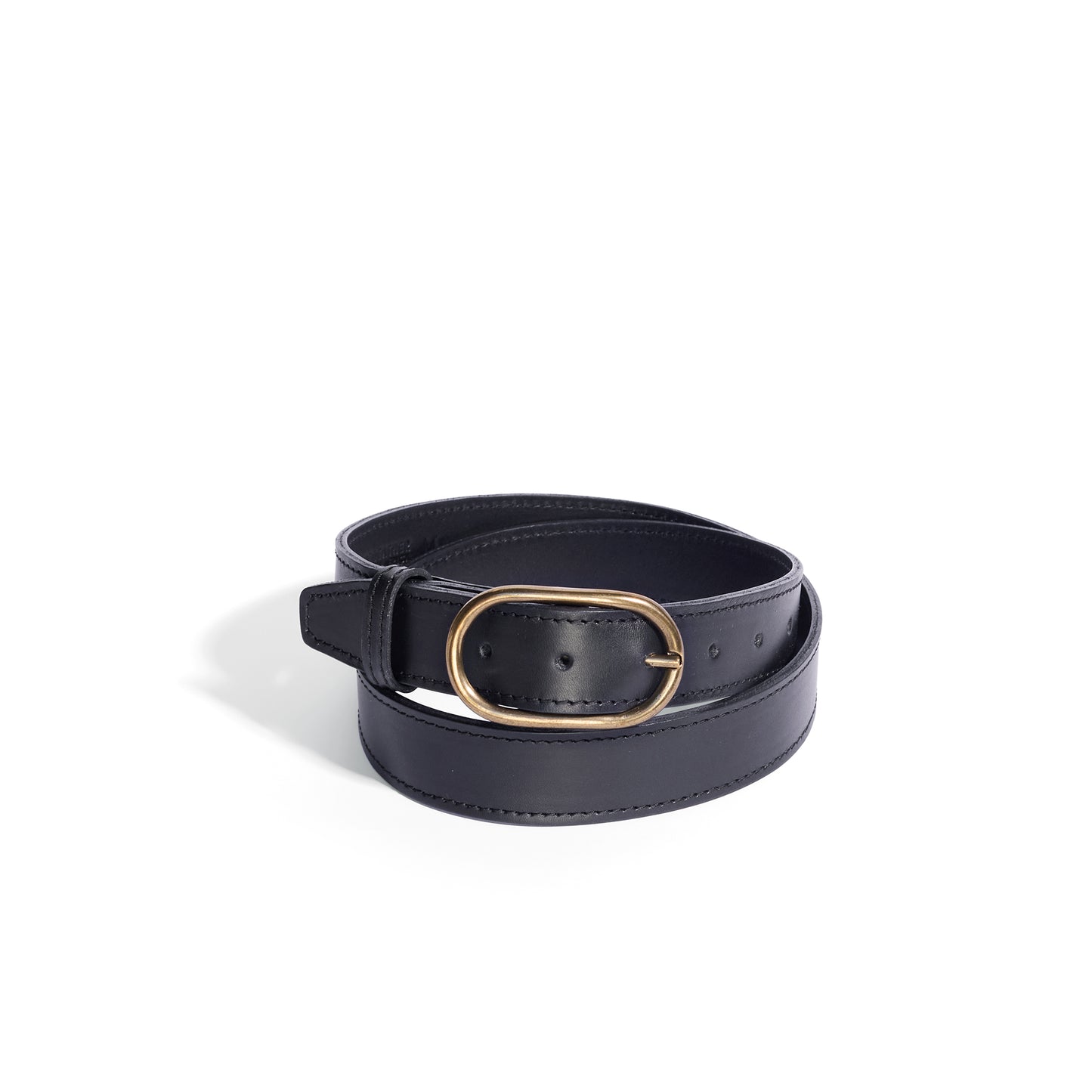 Oval Big Sis Leather Boyfriend Jeans Belt - MINOR FLAW