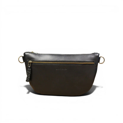 Ayla adjustable half-moon leather crossbody
