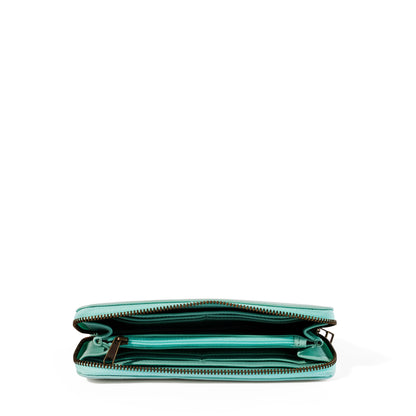 Hayley ladies leather zip-around wallet - MINOR FLAW  Turquoise Mint