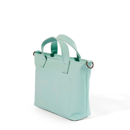 Zazi Petite leather crossbody tote - MINOR FLAW Turquoise Mint