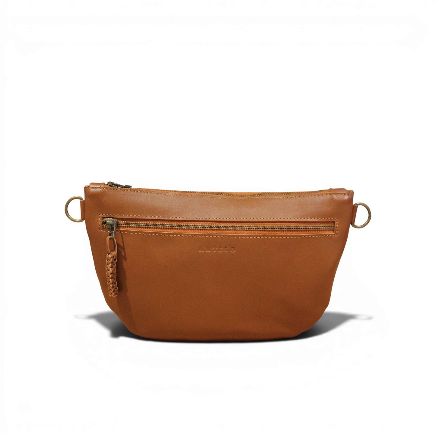 Ayla adjustable half-moon leather crossbody