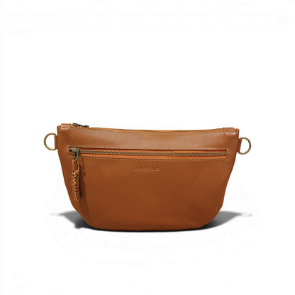 Ayla adjustable half-moon leather crossbody