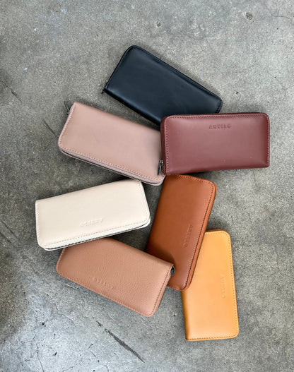 Hayley leather zip-around wallet - CLEARANCE