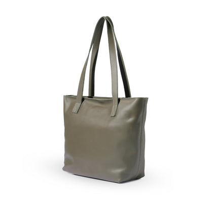 Emmy unlined Leather Tote with Zip - END OF SEASON