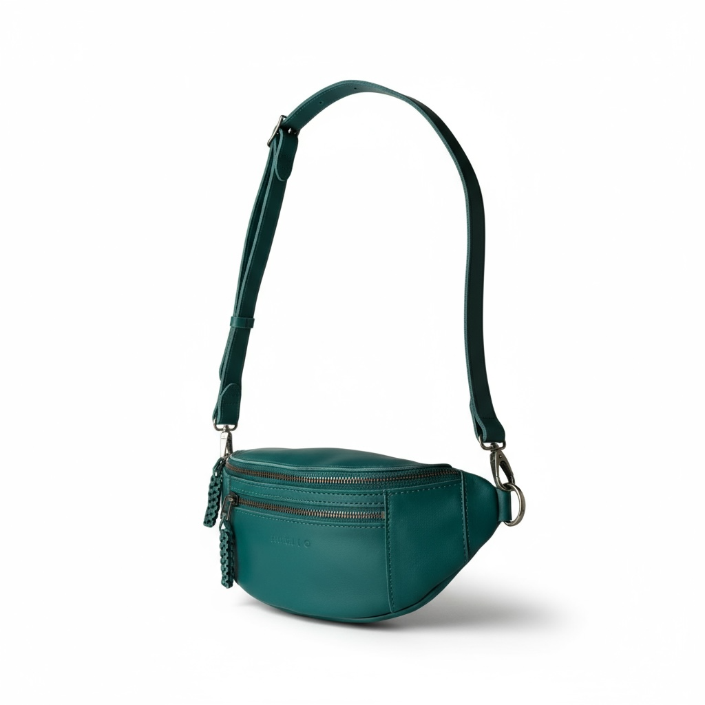 River adjustable leather moon-bag