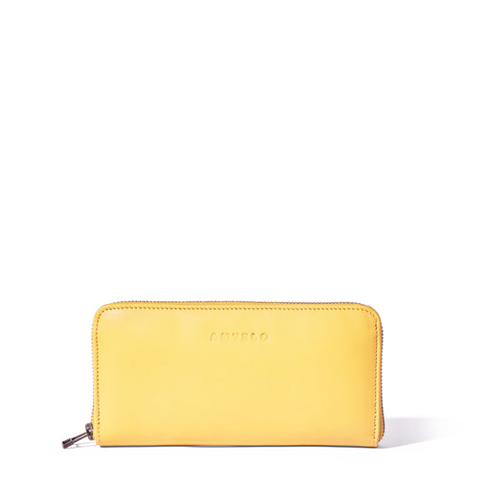 Hayley ladies leather zip-around wallet - MINOR FLAW Sunwashed Yellow