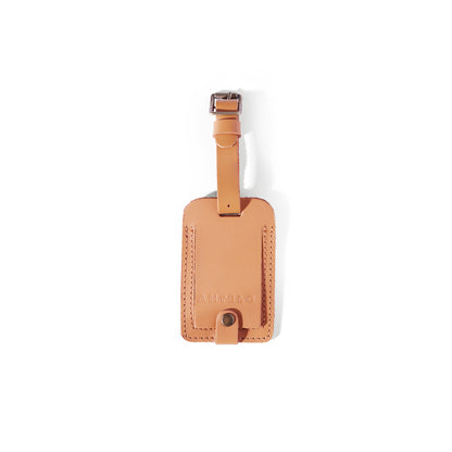 Miles leather luggage tag