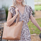 Emmy unlined Leather Tote with Zip