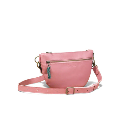 Ayla adjustable half-moon leather crossbody