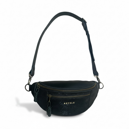 River adjustable leather moon-bag