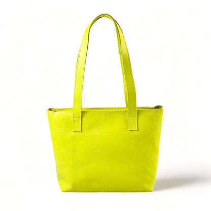 Milly Unlined Midi Leather Tote with Zip - MINOR FLAW