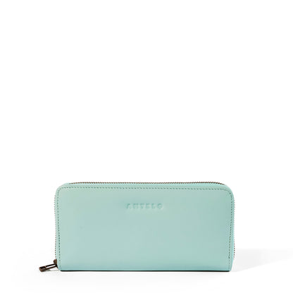 Hayley ladies leather zip-around wallet - MINOR FLAW  Turquoise Mint