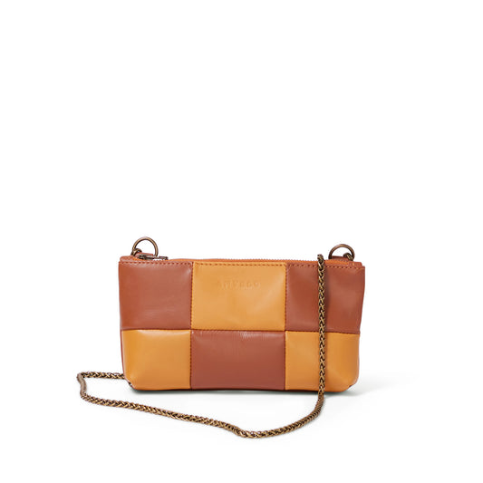 Anouk Checkered Leather Crossbody Clutch - CLEARANCE