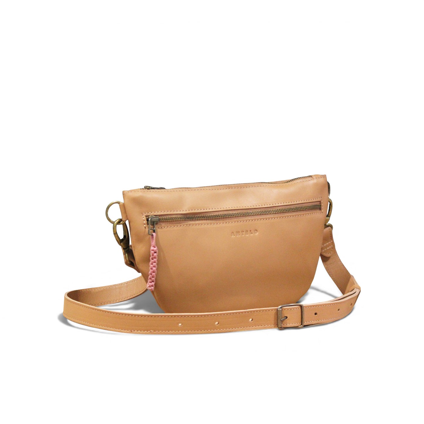 Ayla adjustable half-moon leather crossbody