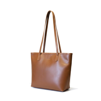 Mezzo Lined Leather Tote with Zip