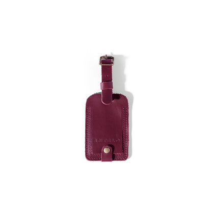 Miles leather luggage tag