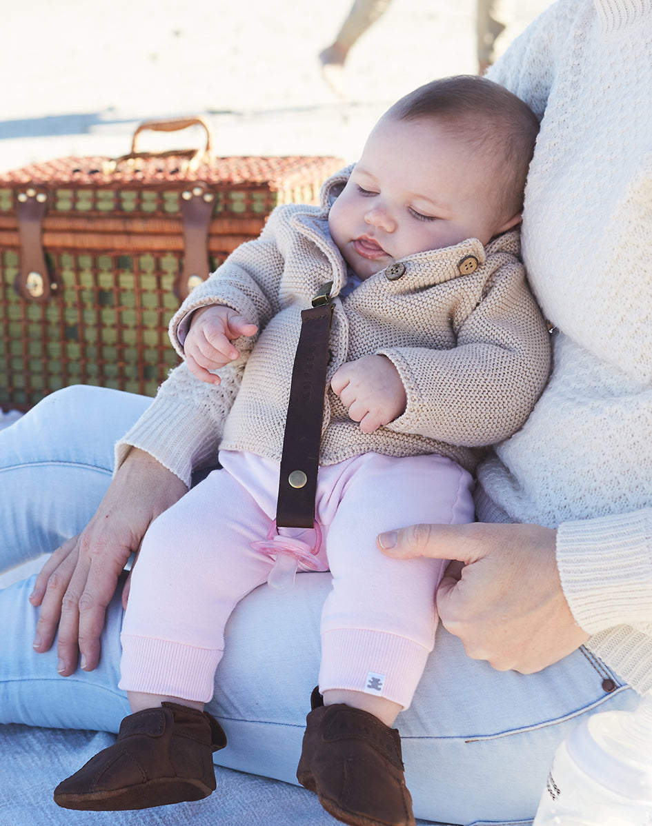 Antelo Baby Accessories Maddie leather pacifier clip - End of Range