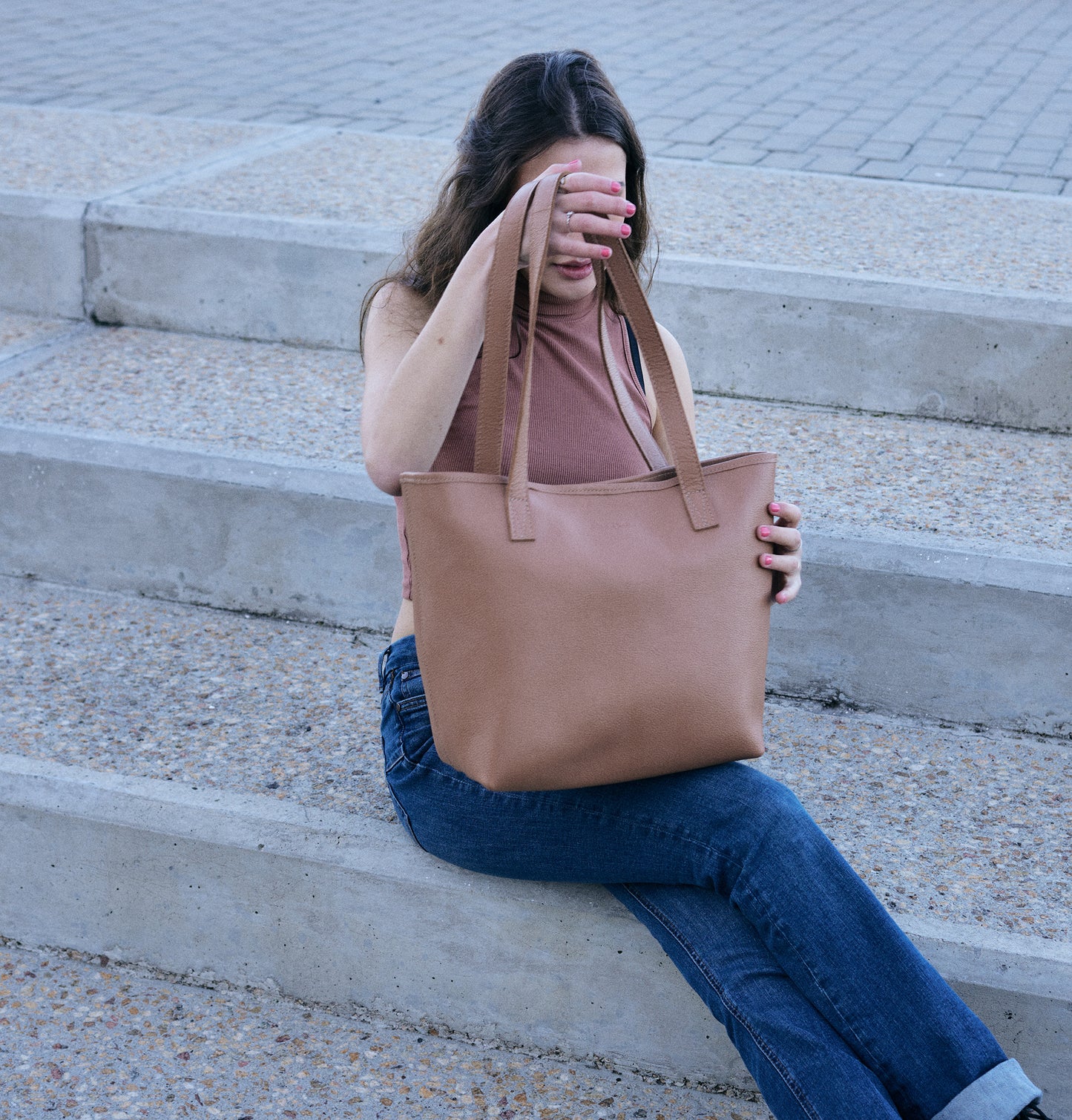 Selena unlined Leather Tote - SALE