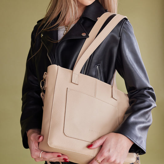 Harley leather unlined crossbody tote - CLEARANCE