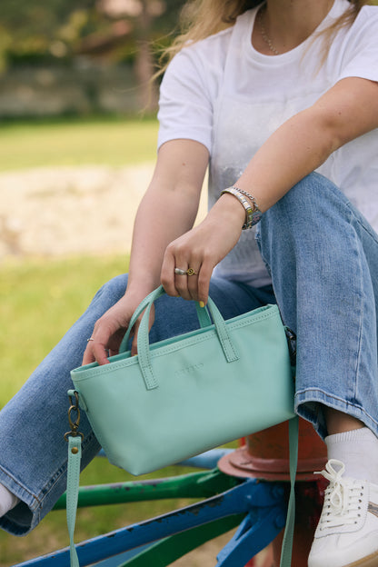 Zeta Mini leather crossbody tote