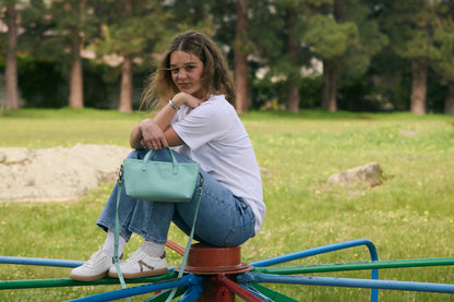 Zeta Mini leather crossbody tote