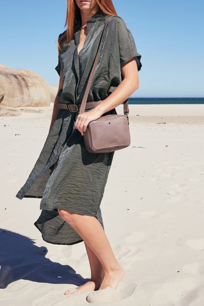 Nixie Leather Camera Crossbody