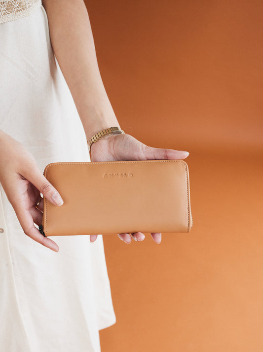 Hayley leather zip-around wallet