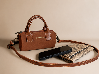 Indo leather mini barrel crossbody