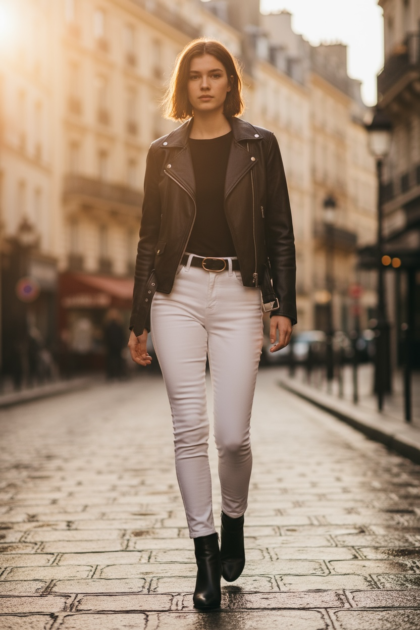 Oval Big Sis Leather Boyfriend Jeans Belt