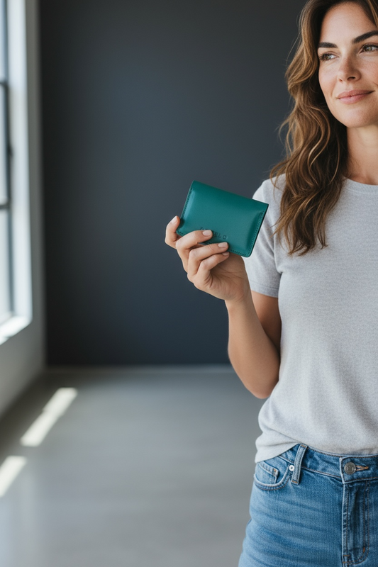 Ozzie leather card wallet - CLEARANCE