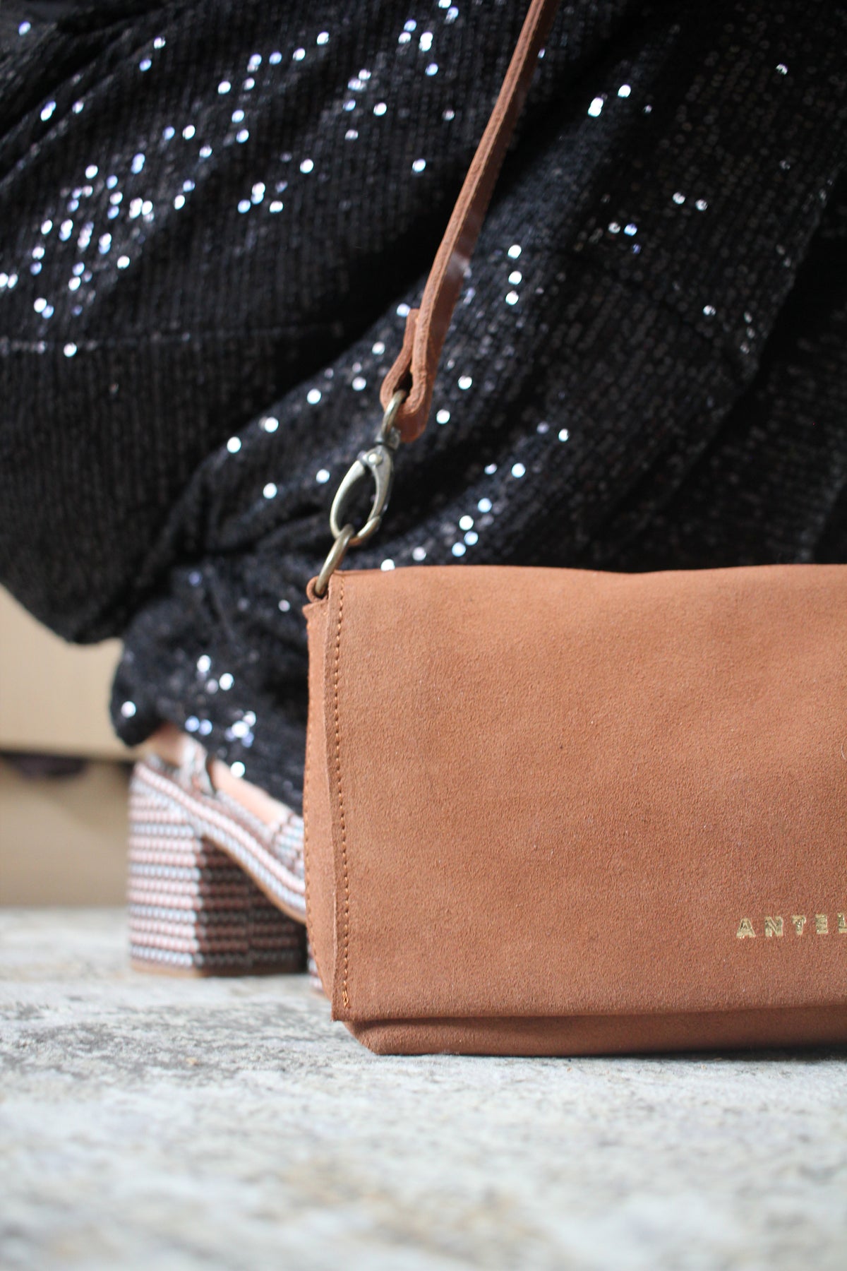 Freya East-West leather shoulder bag