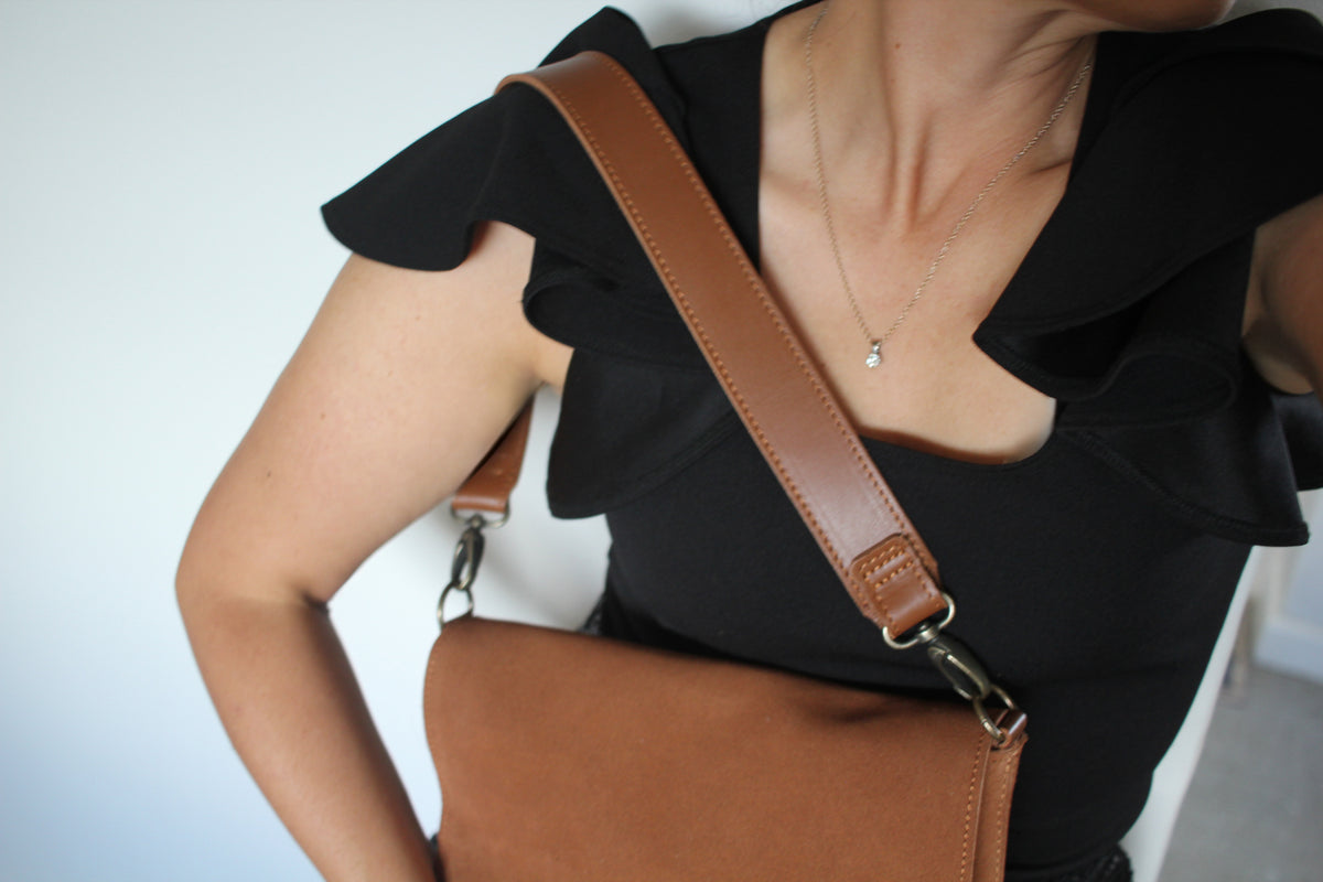Freya East-West leather shoulder bag