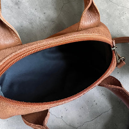 Indo leather mini barrel crossbody