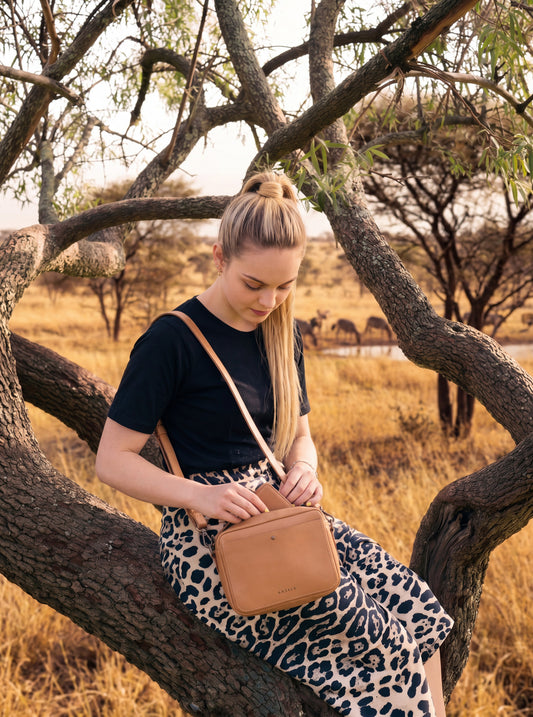 Nixie Leather Camera Crossbody - END OF SEASON