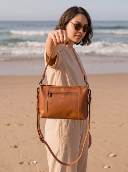 Margo Leather Crossbody + Shoulder Strap